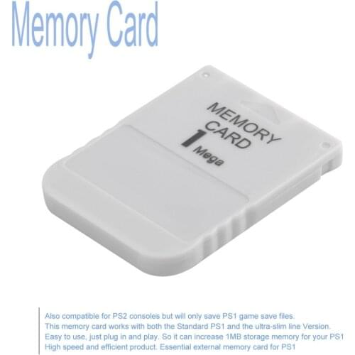 New Arrival PS1 Memory Card 1 Mega Memory Card For Playstation 1 One PS1 PSX Game Useful Practical Affordable White 1M 1MB