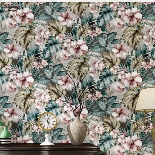 Beibehang Romantic pastoral flower wallpaper living room bedroom imported non - woven paper background wallpaper decoration