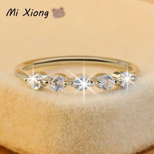 Mi Xiong s925 sterling silver original diamond crystal ring exquisite fresh charm ladies gift for friends brand jewelry