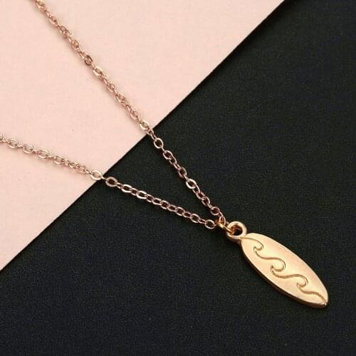 Surfboard Necklace For Women Girls Surfing Dainty I love Surfer Necklaces Wave Summer Fashion Surf Beach Jewelry Wholesale