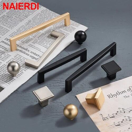 NAIERDI Pearl Gold Cabinet Knobs Kitchen Door Handles Zinc Alloy Drawer Cupboard Door Handle Cabinet Handles Furniture Hardware