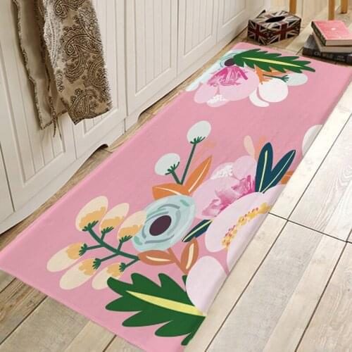 Carpet Doormat Funny Kitchen Entrance Door Mat Anti-slip Floor Rug Bathroom Area Hallway 50x80cm Ins Flora Design