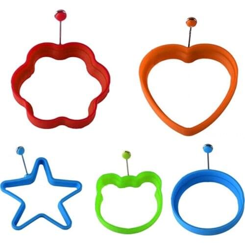 Silicone Egg Rings Set of 5,Non-Stick Egg Frying Rings Heat-Resistant Poached Egg Cooking Rings Molds for Fried Pancakes