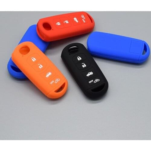 Silicone key FOB Case Cover Cap Set sticker for Mazda 3 5 6 8 CX5 CX7 CX9 M6 GT 2016 Smart 4 button remote protect Shell