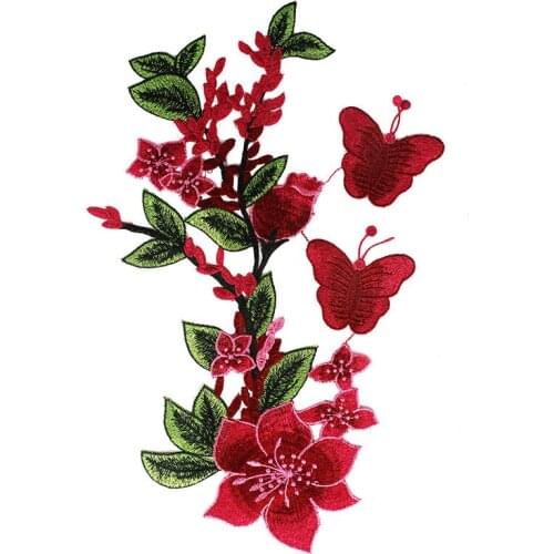 Water soluble embroidery butterfly and flower cloth stickers patches decorative national wind sofa curtains accessories A363