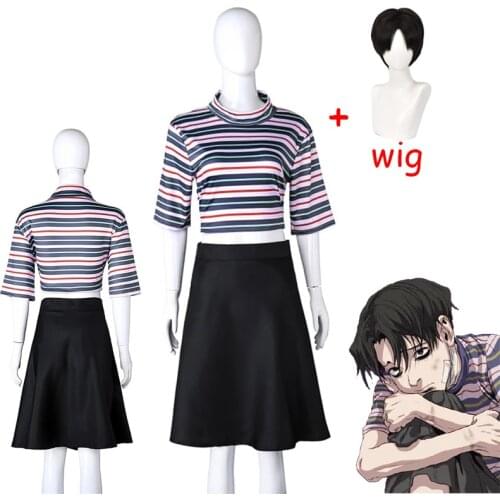 Anime Manga Yoonbum Yoon Bum Costume Women Cosplay Costume Wig Casual T-shirt Skirt Uniform Halloween Party