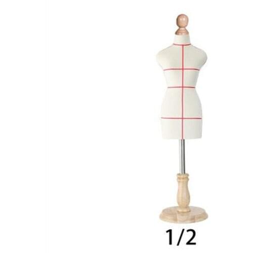 1/2 Female Sewing Mannequin Body For Clothes,Busto Dress Form Stand1:2 Scale Jersey Wood Base Bust,L Size Can Pin.1pc M00020H