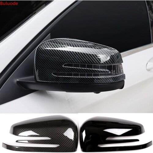1 Pair Car Auto Carbon Fiber Side Rearview Mirror Cap Cover Trim for Mercedes Benz A B C E GLA Class W204 W212