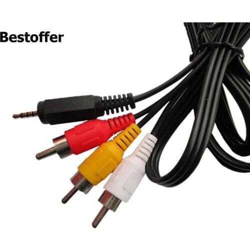 10pcs 2.5mm Mini Stereo Aux Male To 3 RCA Plug Adapter Audio AV Video Cable 1.5m