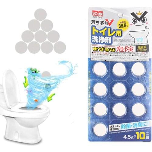 New 10Pcs Toilet Bowl Tank Stain Remover Bleach Cleaning Pills Tablet Detergent