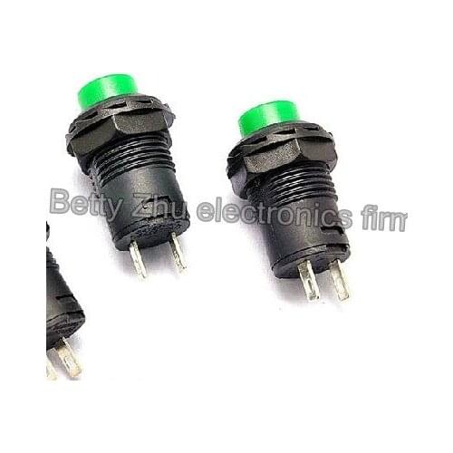 100PCS/LOT No lock switch / self-reset button switch / DS-425B-caliber 12MM Green