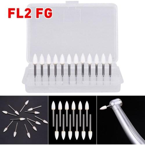 12pcs Dental White Polishing Burs Stones Burs Dental High Speed Drills Ball Round Type Flame Shape Arkansas Stone Teeth Care