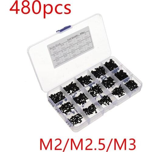 480pcs/set M2/M2.5/M3 Nylon Hex Nut Hexagon Plastic Nuts Assortment Kits White/Black Support Dropshipping