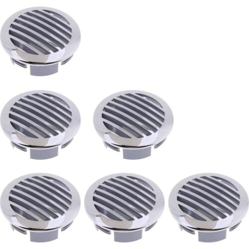 6Pcs RV Boat 3' 76mm Stainless Steel Curved Clad Airflow Vent 81932SS-HP