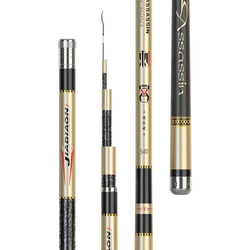 8H 6H Super Hard Tilapia Fishing Rod Carbon Fiber Telescopic Wedkarstwo Olta Hand Pole 2.7M-5.4M Black Pit Fishing Sticks