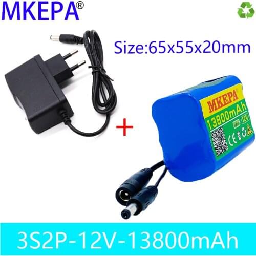 New3S2P 12V13800mah battery 18650 Li-ion 13.8 Ah Rechargeable batteries with BMS Lithium Battery packs Protection Board +Charger
