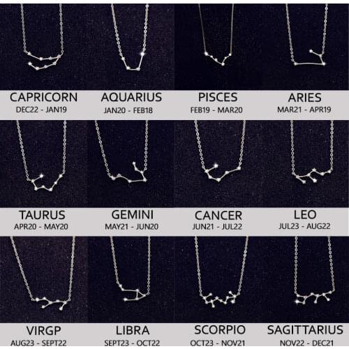 Anenjery Women's Pendants Zodiac Signs