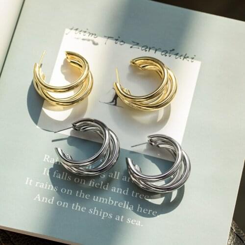 BLINLA Fashion Vintage Big Geometric Earrings 2020 for Women Gold Silver Color Statement Hanging Earrings Modern Female Jewelry