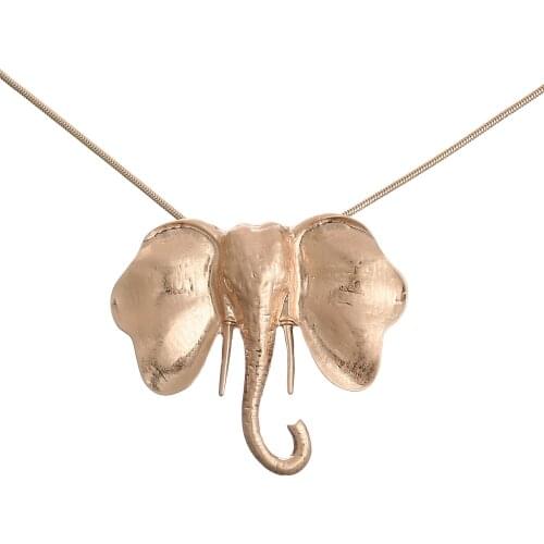 Trend Long Neck Chains Necklace for Women Kpop Elephant Suspension Pendant Goth Costume Jewelry Accessories Things