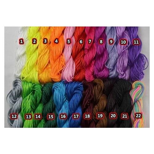 DHL Fhf43or 22 mixed color Knot String Nylon crystal Cord Rope for Bracelet