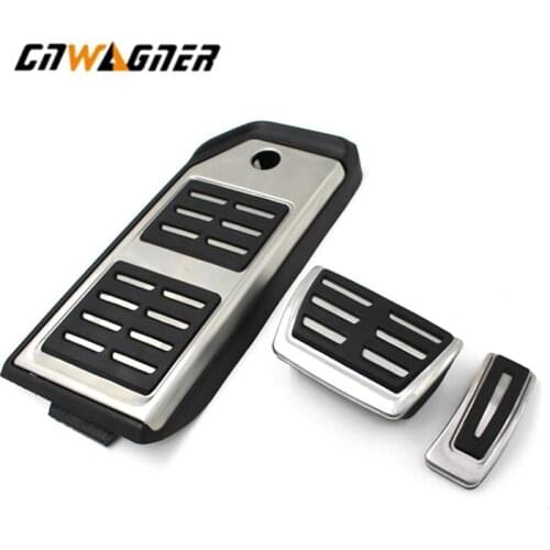 For Audi New Q7 2016 2017 Fuel Brake Foot Rest AT Car brake pedals pads Plate Accelerator stickers styling Car accessories