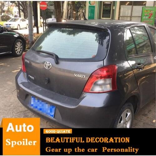 For Toyota Yaris Spoiler 2008-2013 Yaris Spoiler ABS Material Car Rear Wing Primer Color Trunk Rear Spoiler Sport 2009 2010 2011