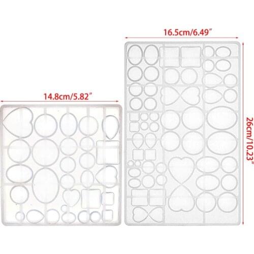 Gem Jewelry Silicone Mold Oval Teardrop Square Heart Round Shapes, for Polymer