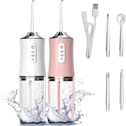 Portable Oral Irrigator 240ML Electric High Pressure Water Pick Flosser Cordless IPX7 for Dental Care Teeth Space Dirt Cleaning