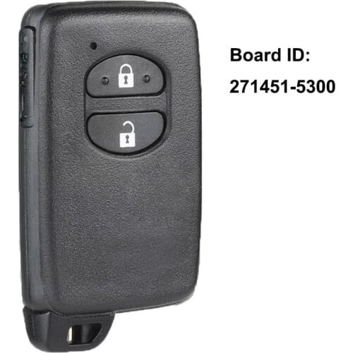 KEYECU Smart Key 2 Button FSK 314MHz 4D67 for Toyota Prius Aqua Corolla Axio Vitz - P/N: 271451-5300 Black
