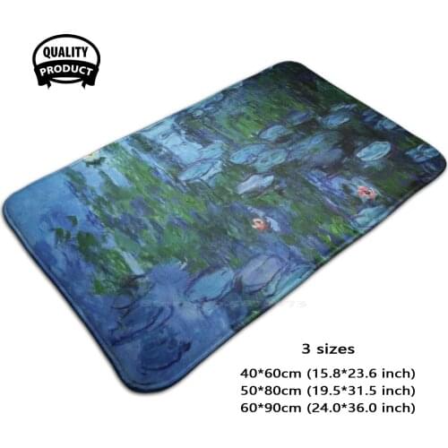 Claude Water Lilies / Nymphéas Deep Color 3D Household Goods Mat Rug Carpet Foot Pad Claude Water Lilies Water Oil Ism Flowers