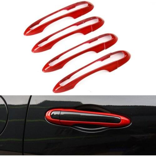 Red Car Auto Exterior Door Handle Catch Covers Trim Frame Car Styling Fit For JEEP Cherokee 14-2015