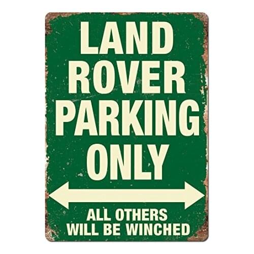Land Rover Parking Only Green Metal Signs Vintage Retro Wall Plaque Plate Home Decor Wall Art