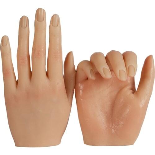 Upgraded Hand Model 3D Adult Mannequin Fake Hand Manicure Pedicure Display Model Moveable Nails