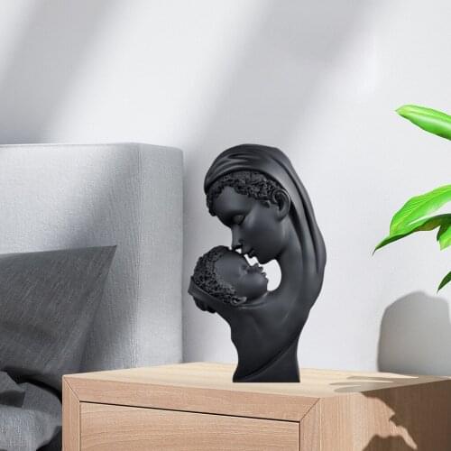 Mom Holding Baby Figurine Statue Mom and Kid Ornament Home Decoration Mothers Day Sculpture Gift Living Room TV Shelf Decor