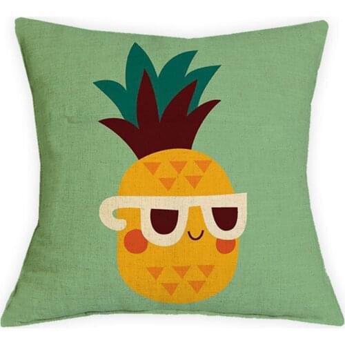 Pineapple Cushion Cover Christmas Festival Skull Sunglasses Fruit 43X43cm Pillow Cases Pillowcase Bedroom Sofa Decoration