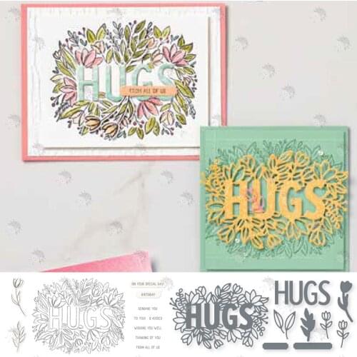 HUG FLOWERS Metal Cutting Die Stamp Decoration For Love Greeting Card DIY Emboss Stencil Scrapbooking 2021 Newest