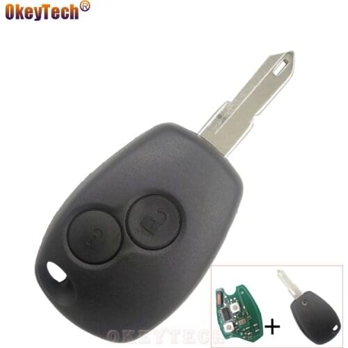 OkeyTech Remote Control Car Key Cover Case Shell for Renault Duster Vivaro Clio Kangoo Transponder 433MHz PCF7946 Chip 2 Buttons