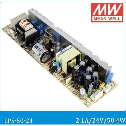 Original MEAN WELL LPS-50-24 single output 24V 2.1A 50.4W open frame Meanwell Power Supply LPS-50 PCB type