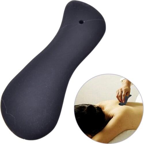 Black Bian Stone Massage Gua Sha Plate Tool Natural Health Scrape Therapy Cure 100x15x7mm