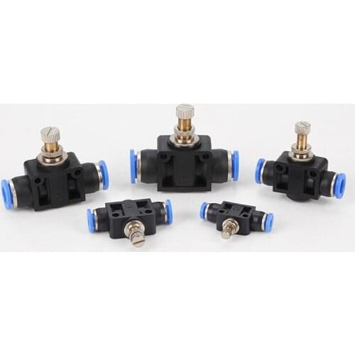 Pneumatic Airflow Regulator 4mm 6mm 8mm 10mm 12mm OD Hose Tube Gas Flow Adjust Valve Connector Fitting Air Speed Control Crane