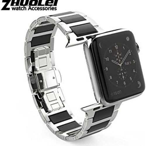 Fashion stainless steel ceramic strap For Apple Watch series 1/2/3 42mm 38mm Bracelet strap for iwatch 4 5 40mm 44mm