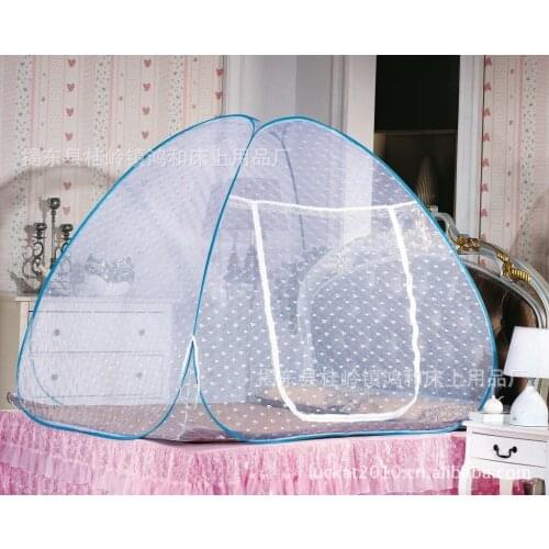 Steel Wire Magic Mosquito Net Folding Installation Free Mosquito Net Mongolian Yurt Mosquito Net White Yarn, Random Color