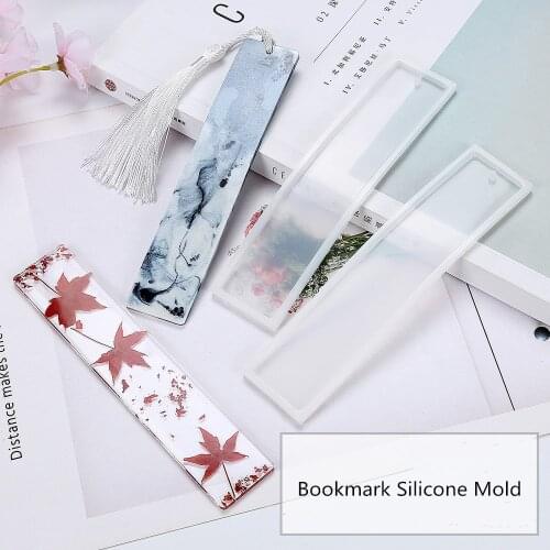 Rectangle Tray Silicone Mold Bookmark Epoxy Resin Molds Art Bookmarks for Books DIY Craft Transparent decoration Mold