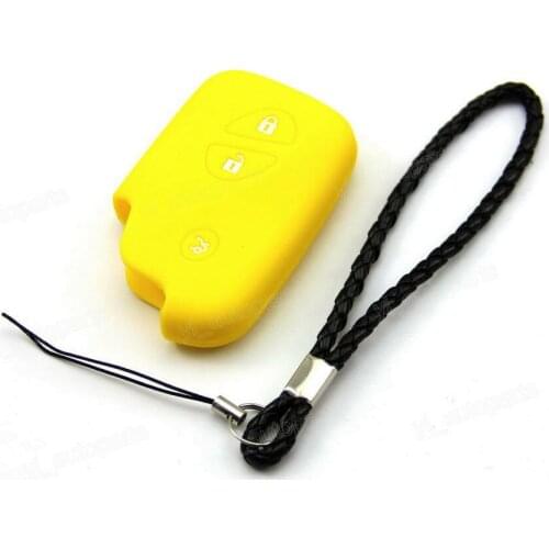 Yellow Silicone Case Cover Fit For Lexus GX460 ES350 Remote Smart Key 3 Button LE3YE