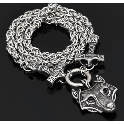 Nordic viking 3 Thor hammer Mjolnir Norse - handmade chain with gift bag