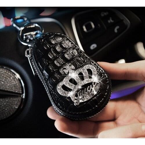 Rhinestone crown cute car driving license holster storage bag female women drivers leather driving license holder
