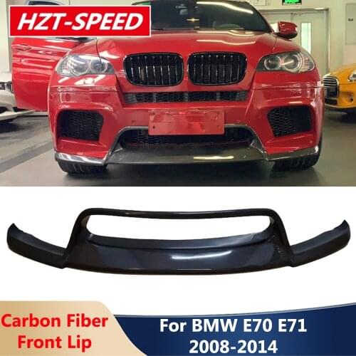 E70 E71 V Style Modified Carbon Fiber Bumper Front Lip Spoiler For BMW X5M X6M E71 2008-2014