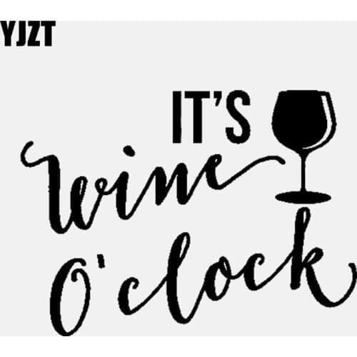 YJZT 13.5CM*9.9CM ITS Wine O'clock Kitchen Decor Vinyl Decal Car Sticker Black/Silver C3-1128