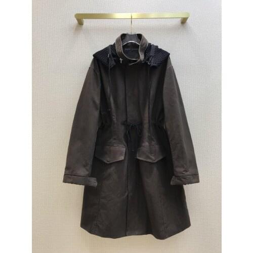 High-quality 2021 new women fashion long-sleeved drawstring hooded windbreaker jacket 0319