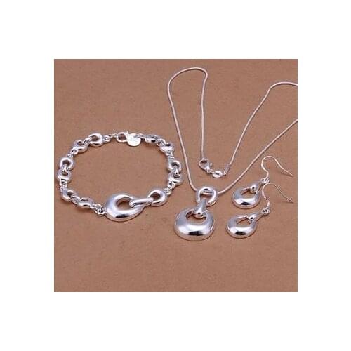 S346 Silver Color Lovely Jewelry Sets Silver 925 Jewelry Bracelet Necklace Earring /aqeajhla Bbwajtda